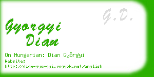 gyorgyi dian business card